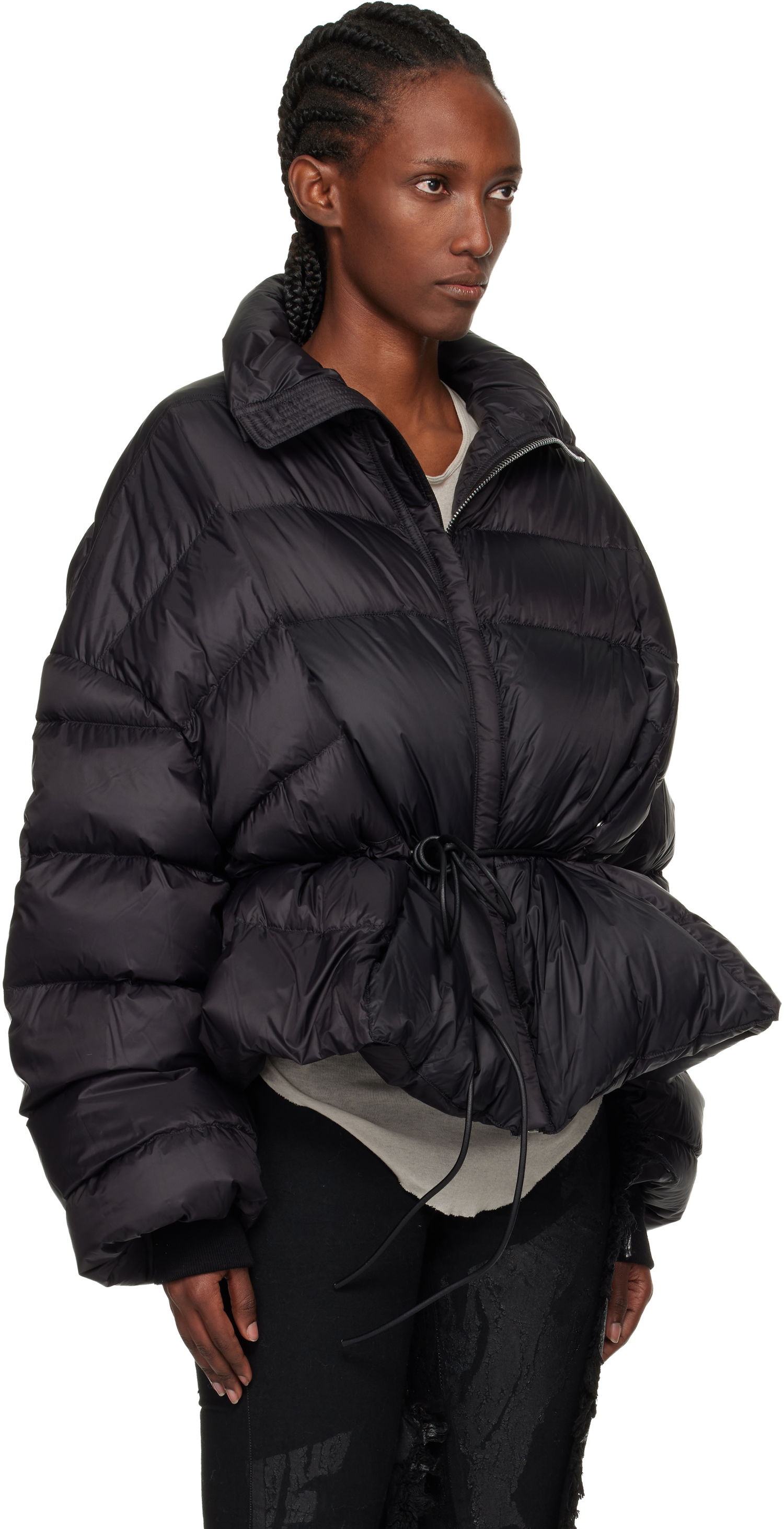 Prešívaná bunda Rick Owens Concordians Sail Down Puffer Jacket with Drawstring Waist Čierna | RP02E4769 NPD1, 1