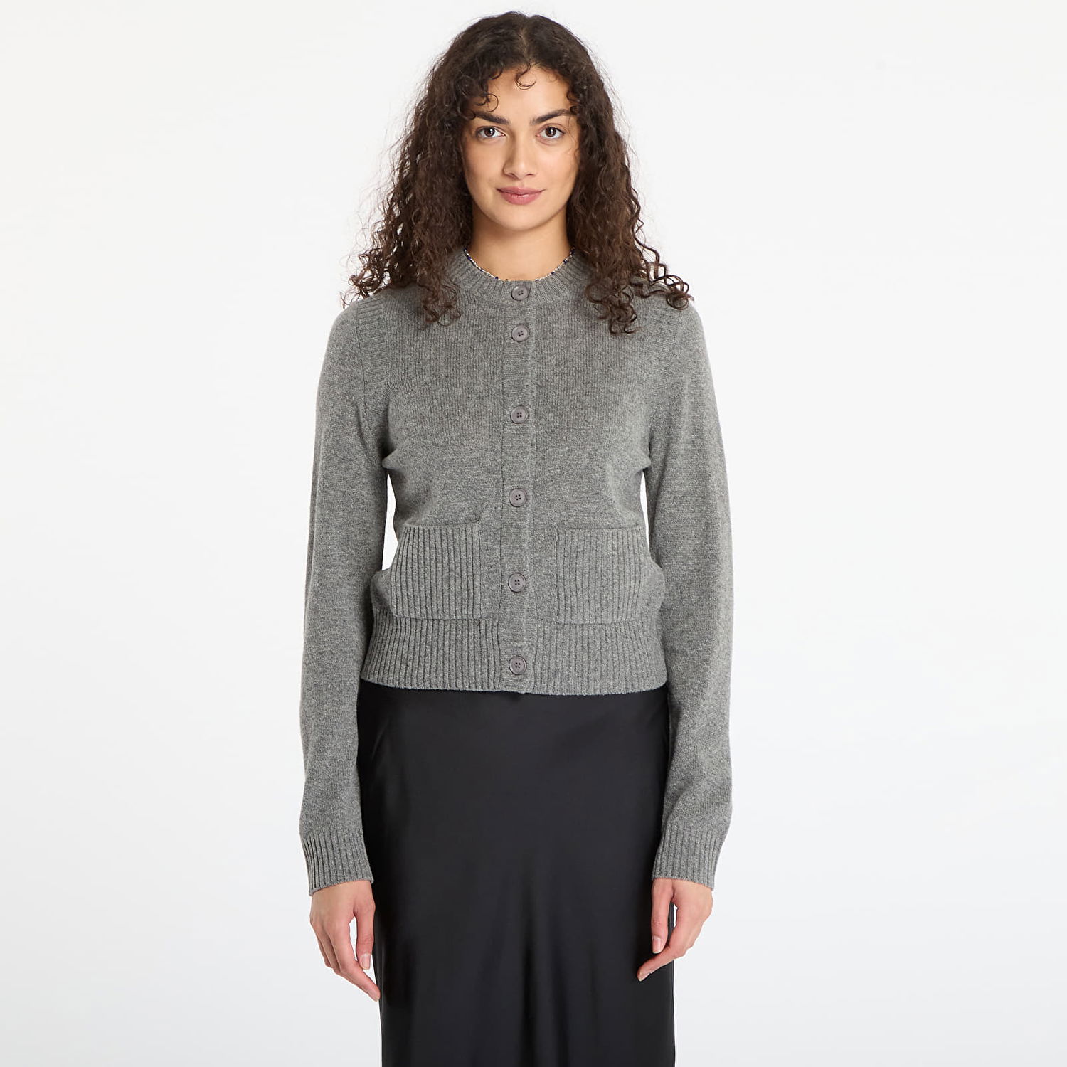 Sveter Samsoe Samsoe Saelif Short Cardigan Šedá | F25300006_CLR000659, 0