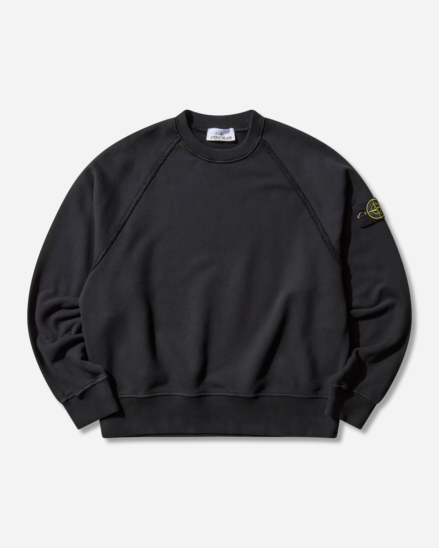 Mikina Stone Island Garment Dyed Oversized Fit Crewneck Raglan Sleeves Sweatshirt Čierna | K2S15-6100022-S0A20 V0029, 0