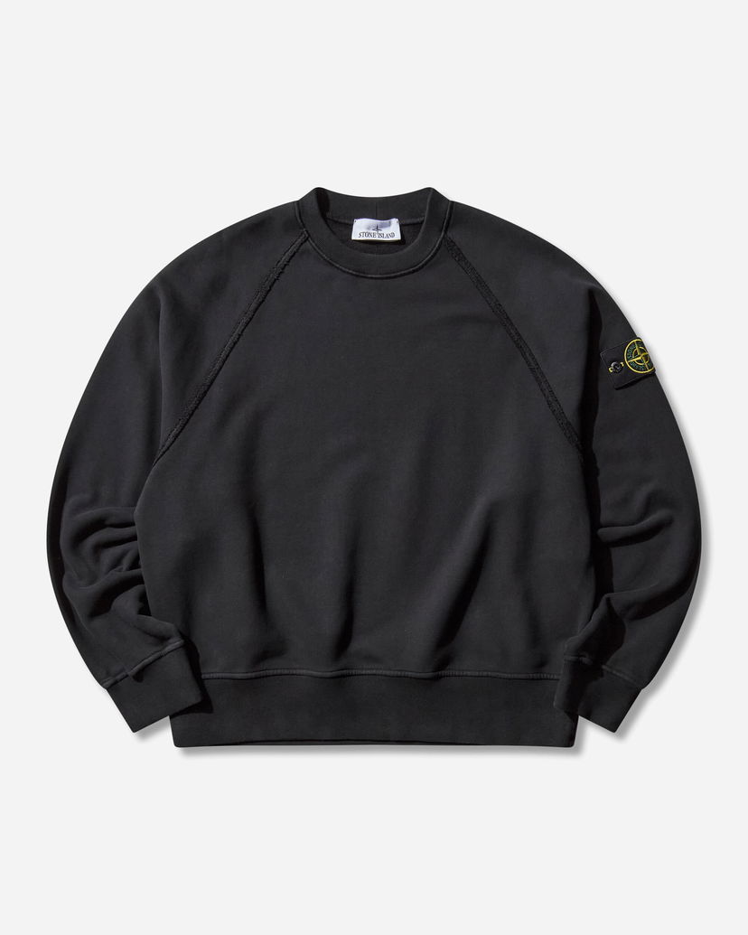 Mikina Stone Island Garment Dyed Oversized Fit Crewneck Raglan Sleeves Sweatshirt Čierna | K2S15-6100022-S0A20 V0029