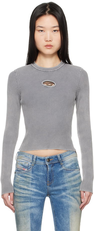 Crop Top Diesel Cutout Ribbed Sweater Šedá | A16735 0DBDI, 0