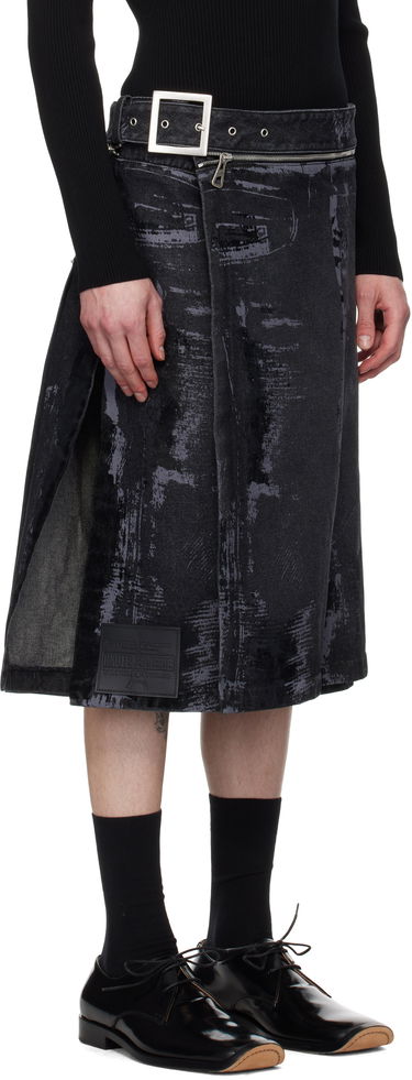 Sukňa Jean Paul Gaultier Jean Paul Gaultier 'The Flocked' Denim Kilt Čierna | 25/33-F-JU161-D016-06, 1