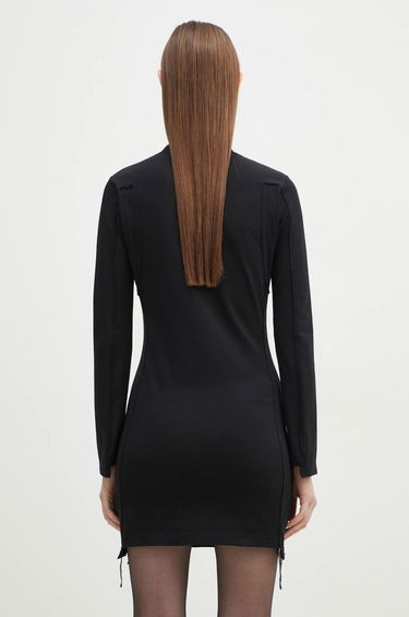 Šaty VETEMENTS VETEMENTS Oval Logo Cut-Up Mini Dress Čierna | WA66DR610BW, 2