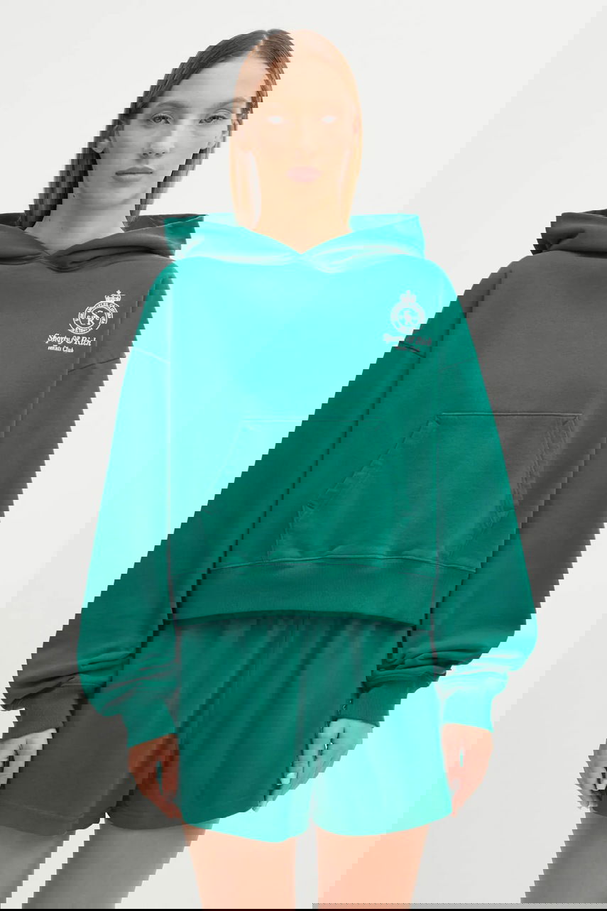 Mikina Sporty & Rich Sporty & Rich Crown Tennis Embroidered Cropped Hoodie Zelené | ST074621426GR03, 0