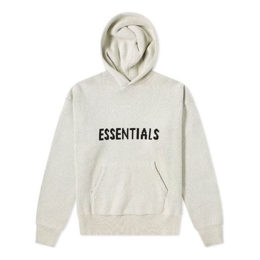 Sveter Fear of God Essentials Knit Logo Hoodie Béžová | FOG-FW21-101