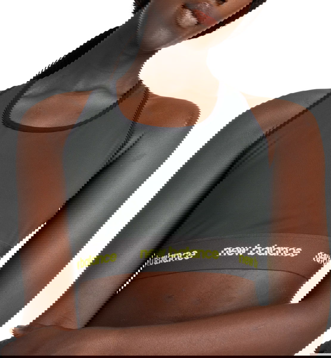 Podprsenka New Balance Sleek Medium Support Sports Bra Šedá | wb41048-ack, 0