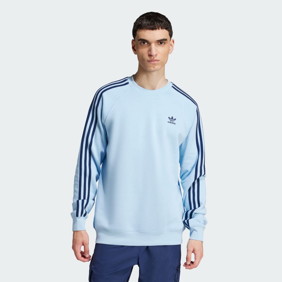 Mikina adidas Performance Classics 3-Stripes Sweatshirt Modrá | JN7026, 0