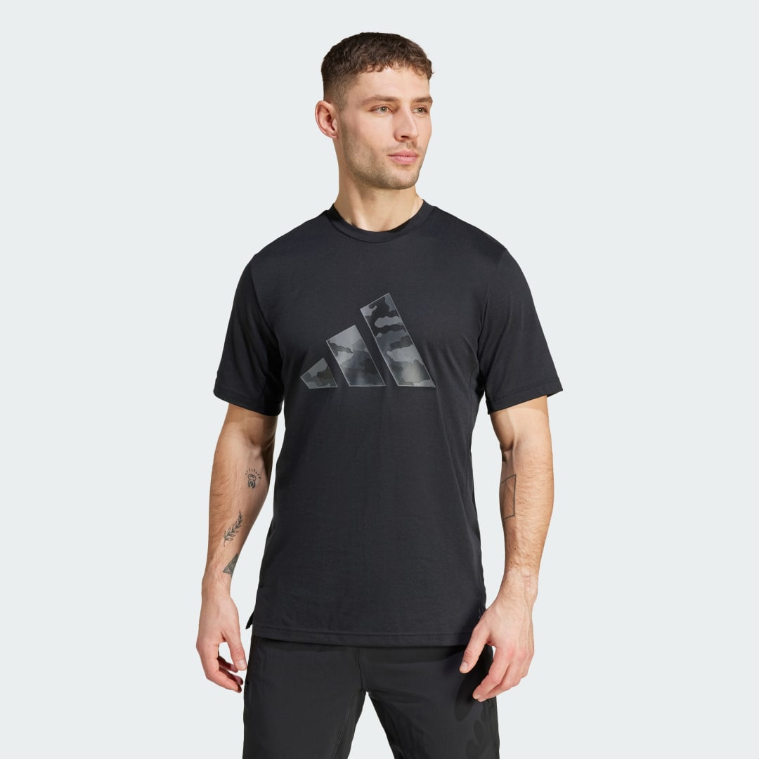Tričko adidas Performance Training Camo Graphic Tee Čierna | IS6151, 0