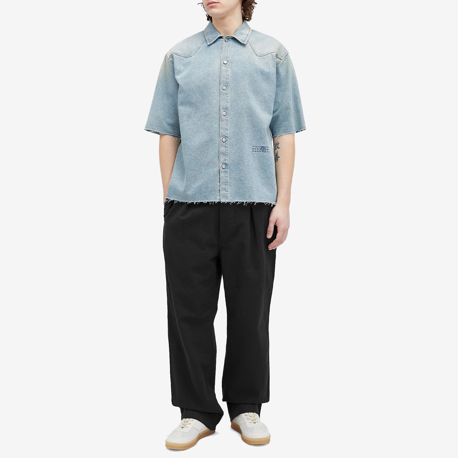 MM6 Maison Margiela Short Sleeve Denim Shirt, Size Small