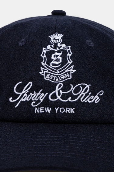 Šiltovka Sporty & Rich Vendome Wool Appliqué Baseball Cap Navy | AC040506205BL32, 1