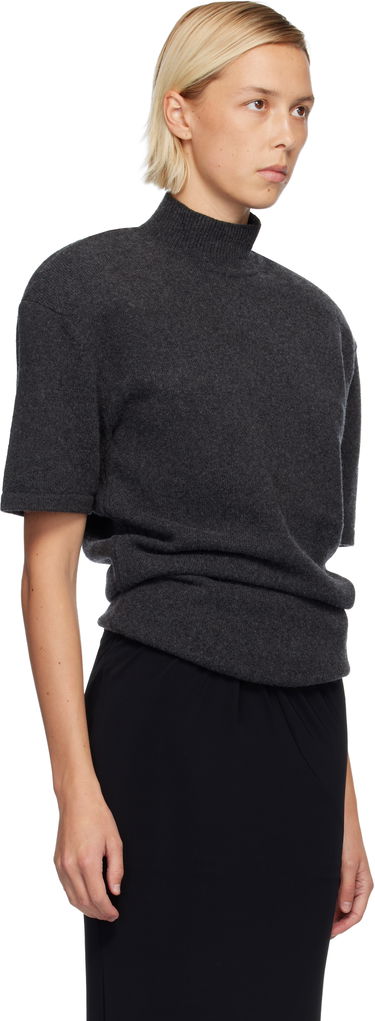 Sveter Jacquemus 'The Castagna' Short Sleeve Knit Mock-Neck Top Šedá | 25HSWW00629AK00282, 1