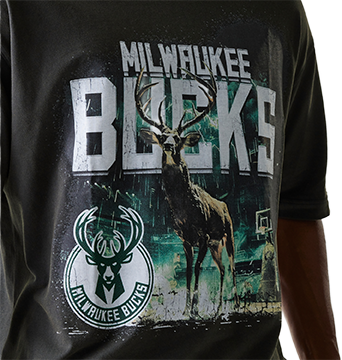 Tričko New Era NBA Washed Graphic Milwaukee Bucks T-Shirt Šedá | 60684353-20, 3
