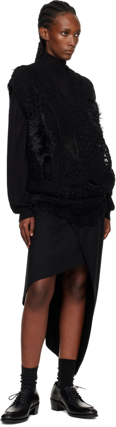 Sukňa Junya Watanabe Junya Watanabe Draped Wool Midi Skirt Čierna | JP-S001-051-1, 3