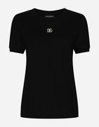 Cotton T-shirt With Crystal Dg Logo