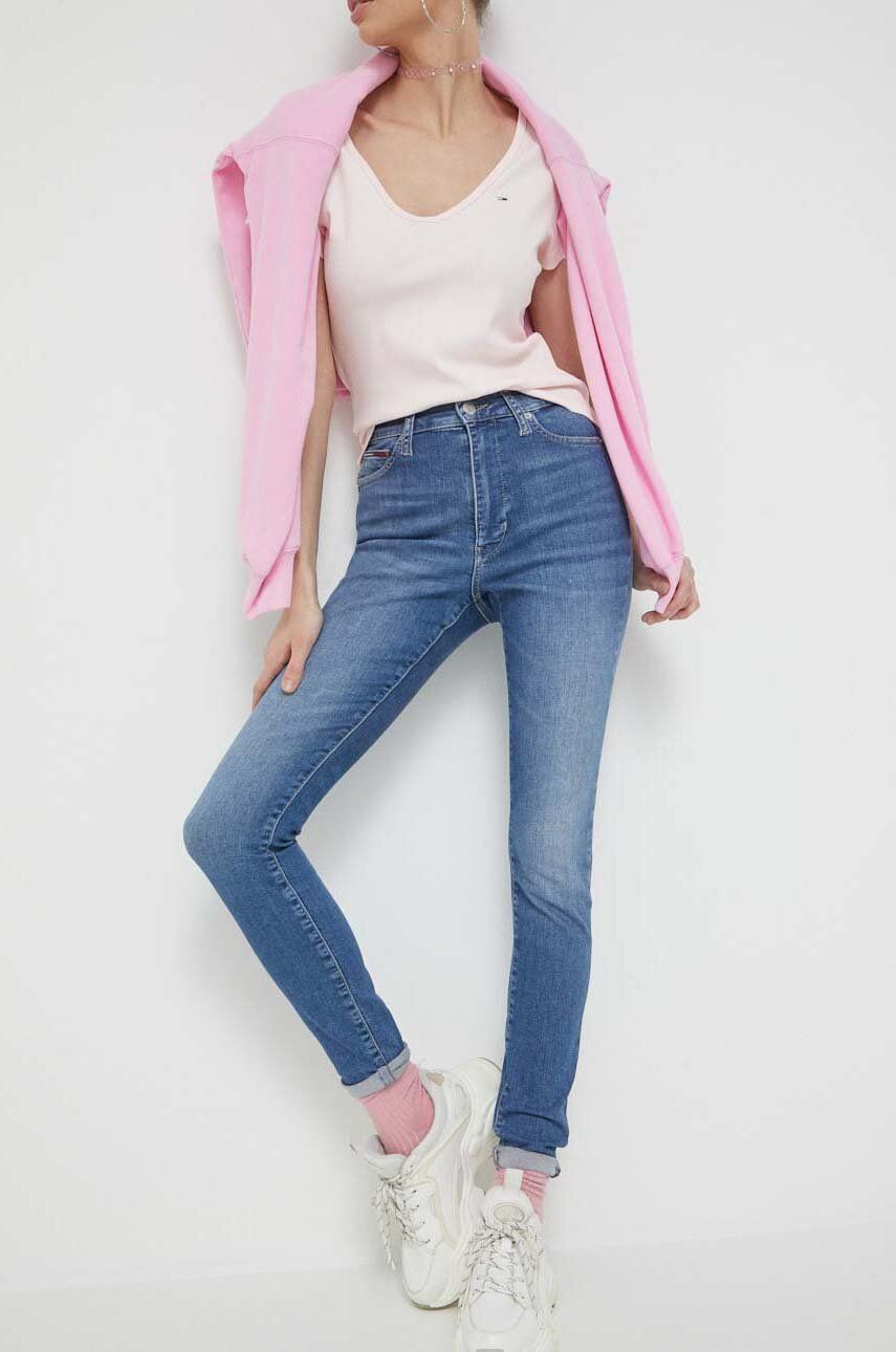 Džínsy Tommy Hilfiger Sylvia High Rise Super Skinny Jeans Modrá | DW0DW15491.PPYX, 0