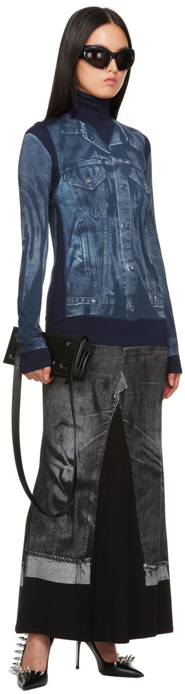 Sveter Jean Paul Gaultier Jean Paul Gaultier Trompe L'œil Turtleneck Top Modrá | 23/15-U-TO103-J530-5950, 3