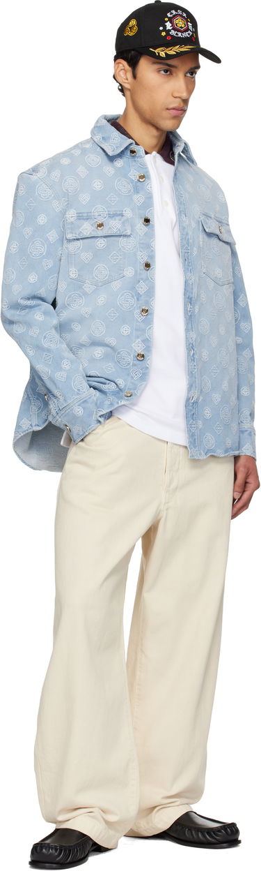 Košeľa Casablanca Casablanca Monogram Denim Shirt Modrá | M-AW25-SH-189-01, 3