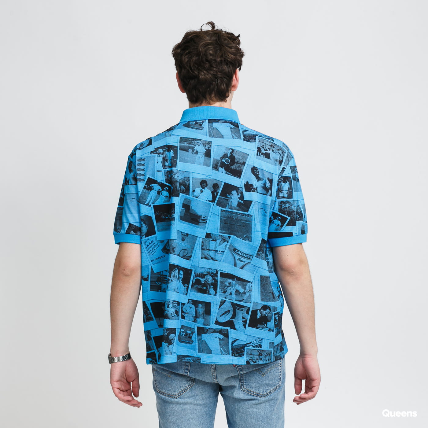 Polo tričko Lacoste Live Polaroid x Loose Fit Print Polo Shirt Modrá | PH2182 BLW, 1