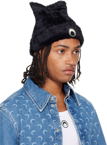 Kulicha Marine Serre Marine Serre Wild Fluffy Knit Beanie Čierna | UHG068ACKNI0536, 3
