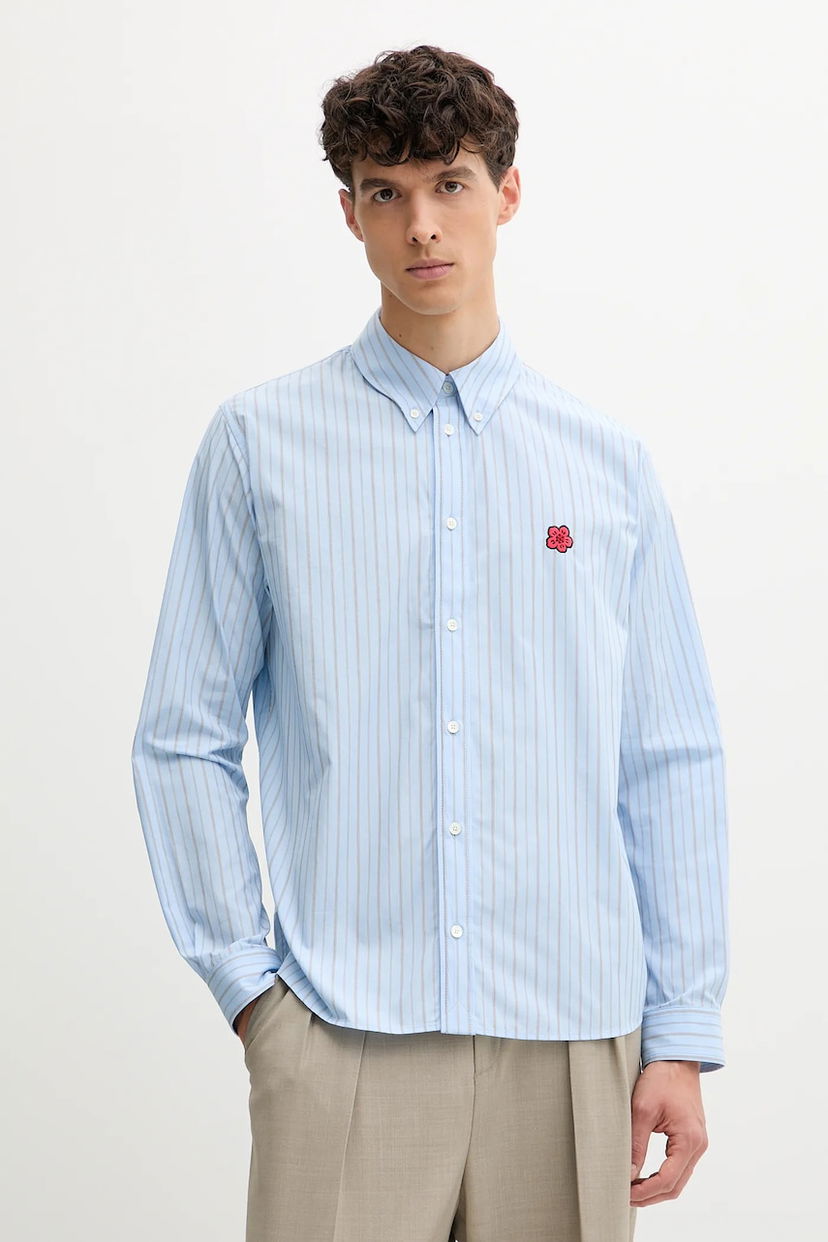 Košeľa KENZO Kenzo Relaxed Fit Striped Shirt Modrá | FF65CH4109LD
