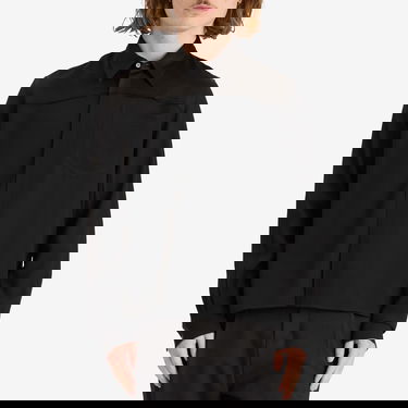 Košeľa AMI AMI Paris Mixed Material Long Sleeves Shirt Čierna | HSH020-AC0014-001, 2