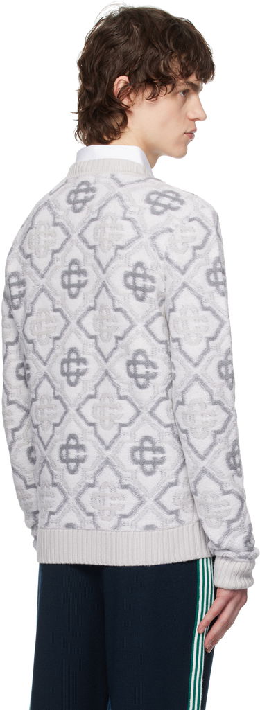 Sveter Casablanca Casablanca Monogram Knit Sweater Šedá | MPS25-KW-829-01, 2