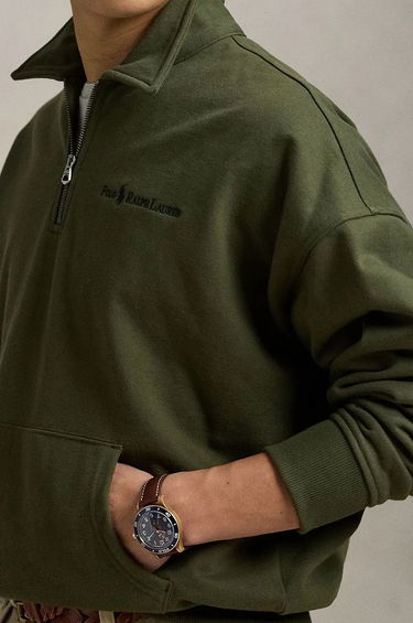 Mikina Polo by Ralph Lauren Green Pullover with Quarter Zipper Zelené | 710961138, 3