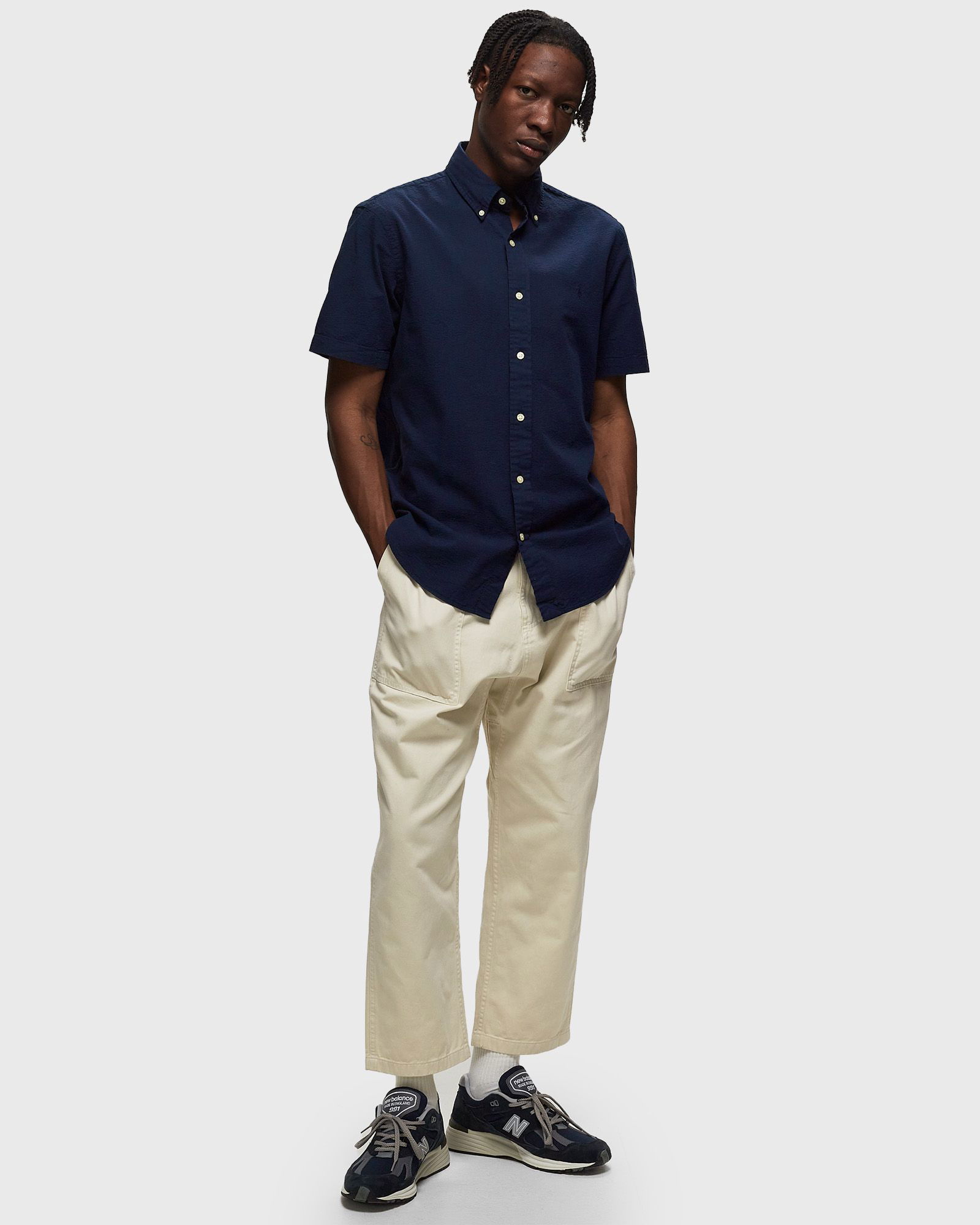 Seersucker Short Sleeve Shirt Astoria Navy