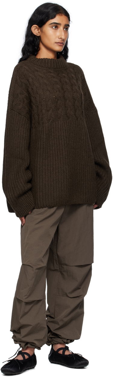 Sveter Cecilie Bahnsen Cecilie Bahnsen Belinda Cable Knit Sweater Hnedá | 2.25KNI51004 BELINDA JUMPER, 3