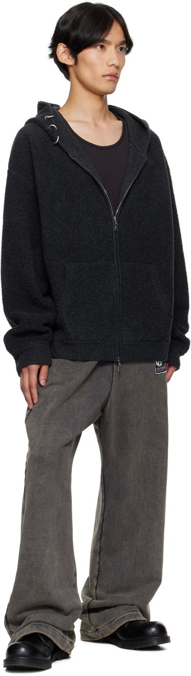 Mikina We11done We11done Bouclé Zip-Up Hoodie Šedá | WD-KJ2-25-642-M-CH, 3