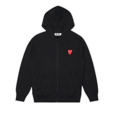 Mikina Comme des Garçons PLAY Stacked Heart Zip-Up Hoodie Čierna | AZ T294 051 1, 0