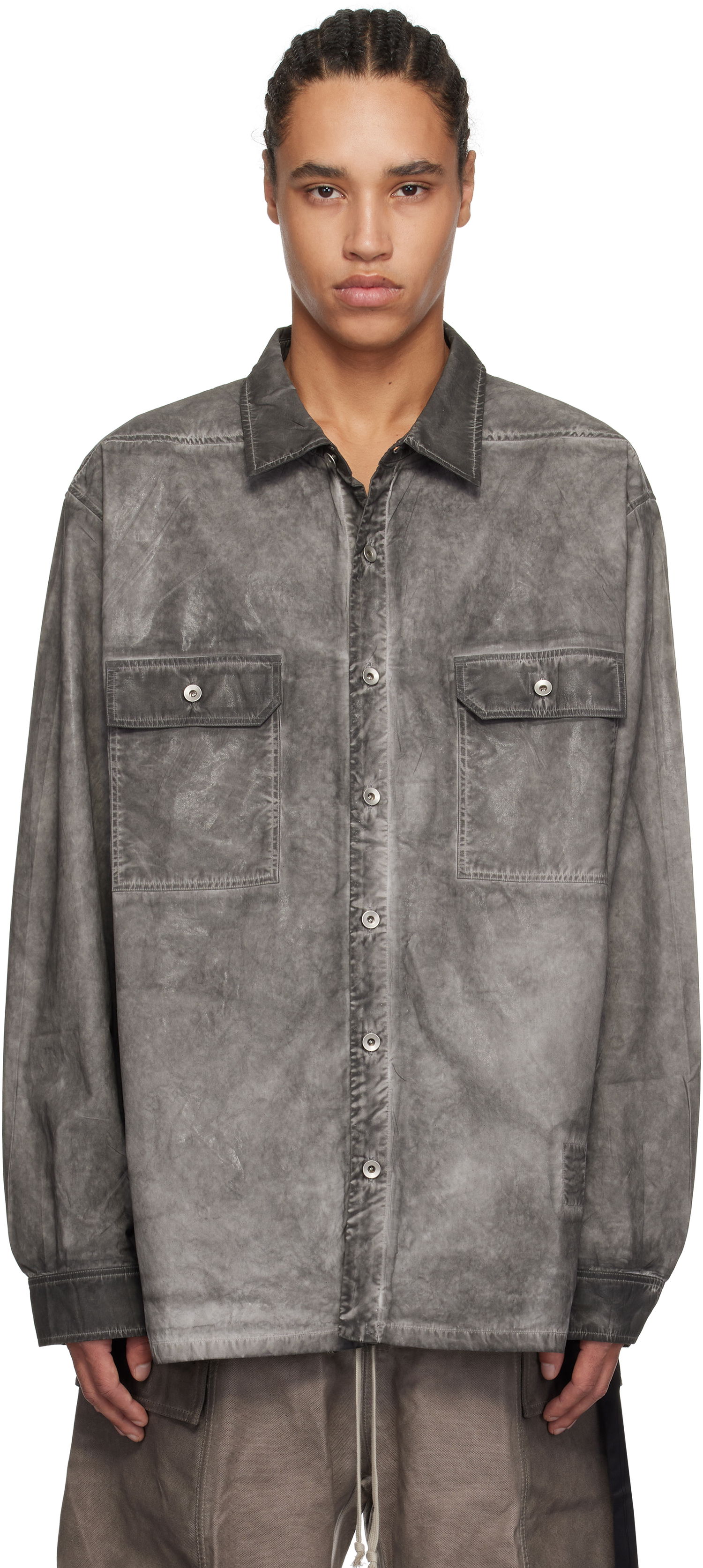 Košeľa Rick Owens Rick Owens DRKSHDW Hollywood Jumbo Overshirt Šedá | DU01E3297 PF, 0
