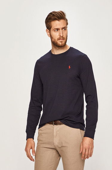 Tričko Polo by Ralph Lauren Long Sleeve Custom Fit Tee Navy | 710671468024, 0