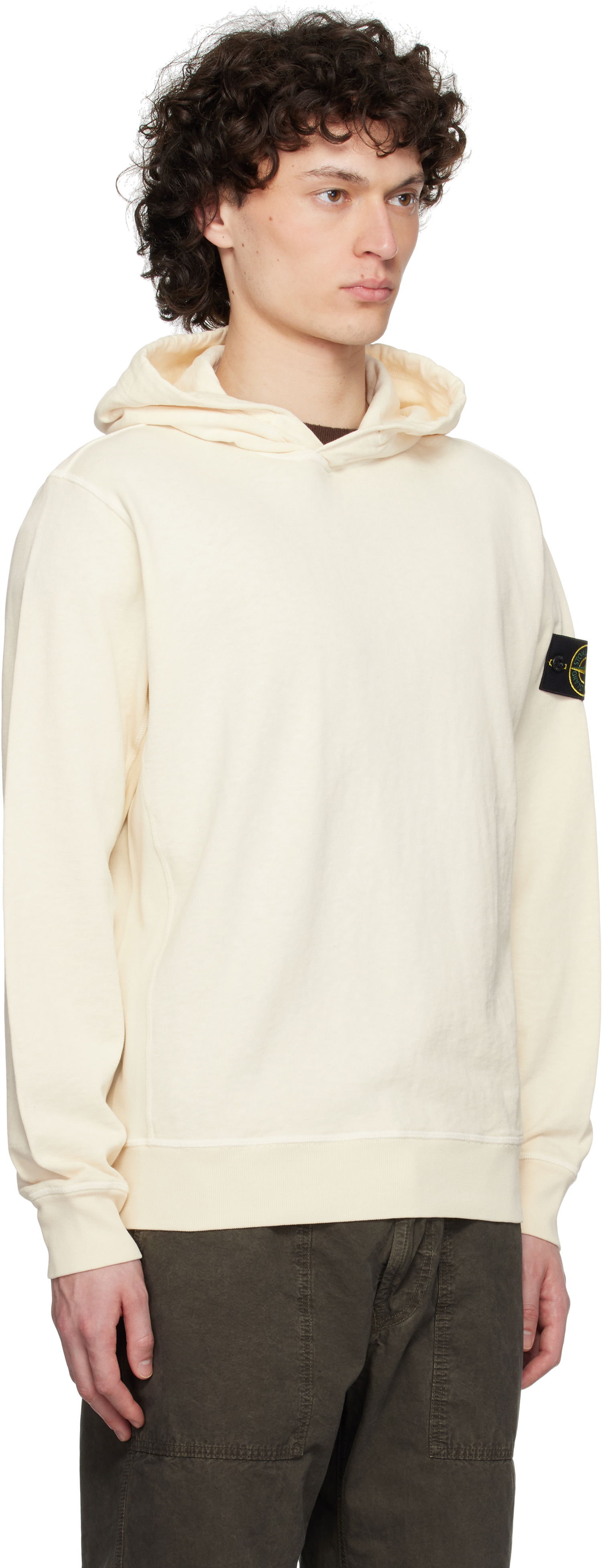 Mikina Stone Island Stone Island Malfilé Fleece Hoodie Béžová | K1S15 6100037 S0060, 1