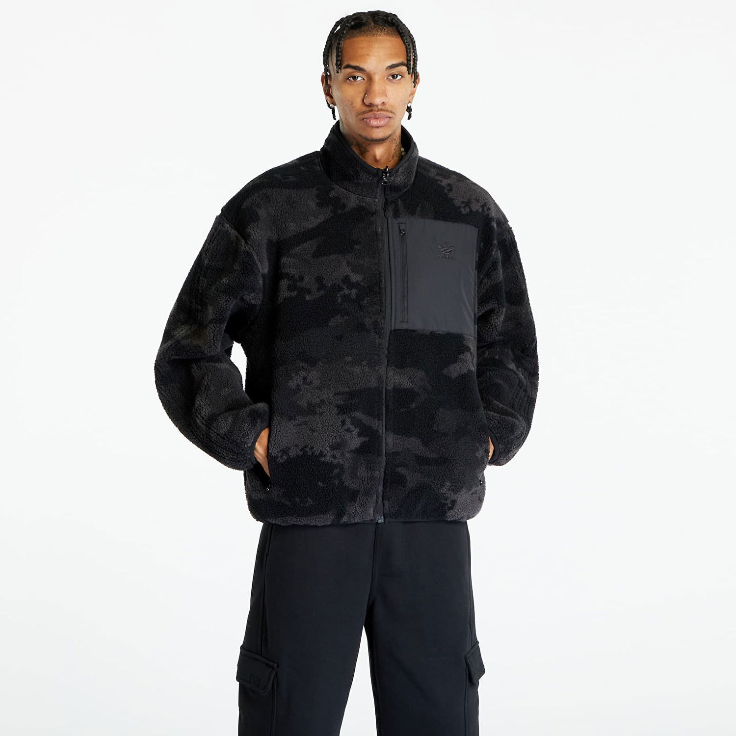 Bunda adidas Originals Camo Fleece Jacket Čierna | II8174, 0
