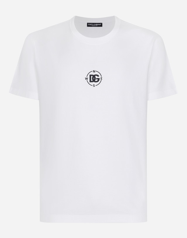 Short-sleeved Cotton T-shirt With Marina Print