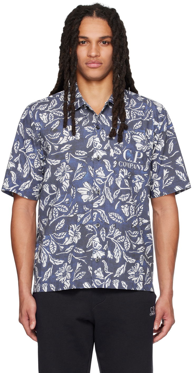Košeľa C.P. Company Floral Shirt Modrá | 14CMSH283A-006532P, 0