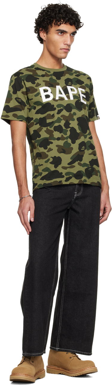 Džínsy BAPE Champion Logo 12 oz Wide-Leg Jeans with Contrast Stitching Čierna | 001DPL802002L, 3