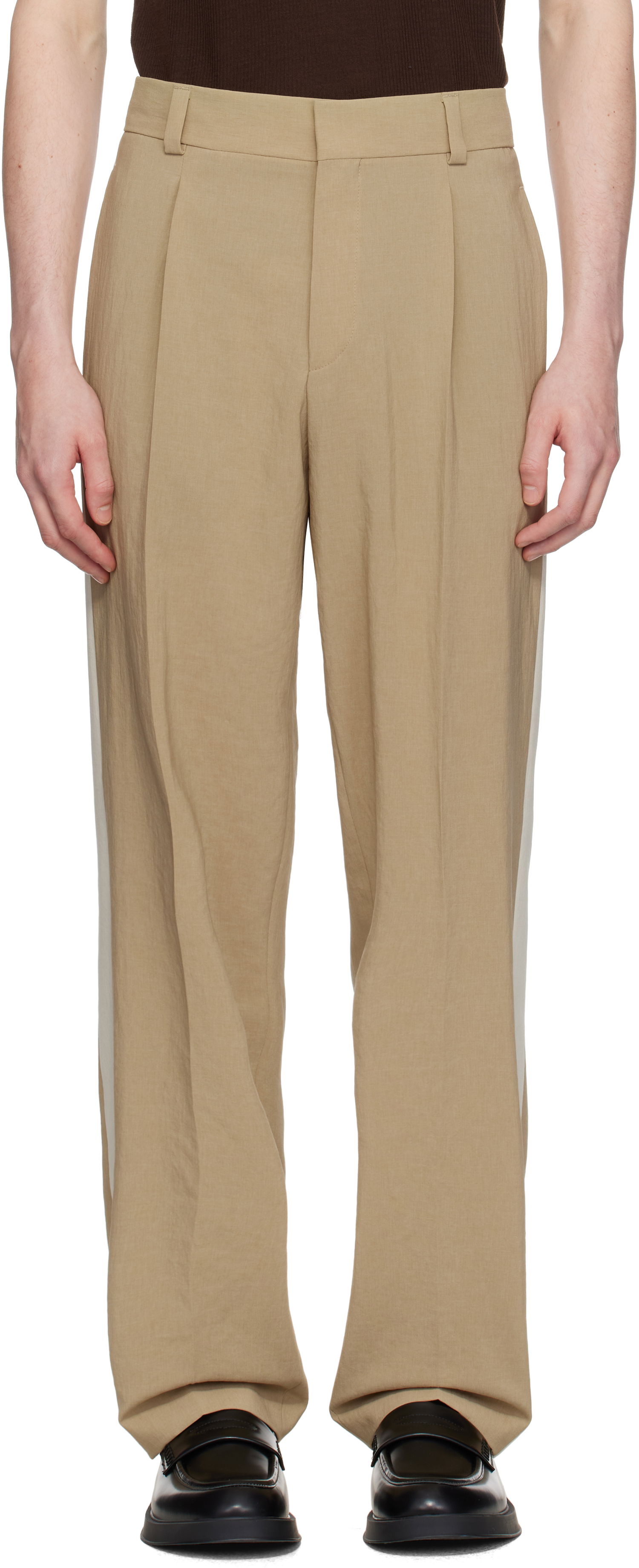 Nohavice BOSS Hugo Flips252F1 Pleated Trousers Béžová | 50538139, 0