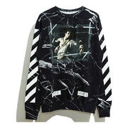 Off-White Marble Print Pullover Sweatshirt