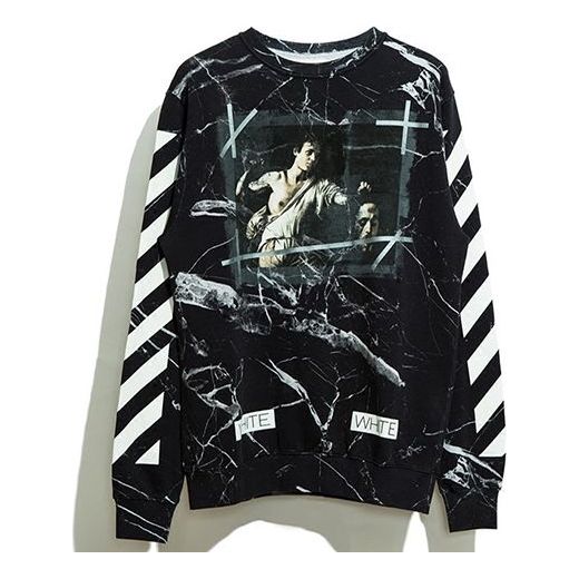 Mikina Off-White Off-White Marble Print Pullover Sweatshirt Čierna | OMBA003S160940139988, 0