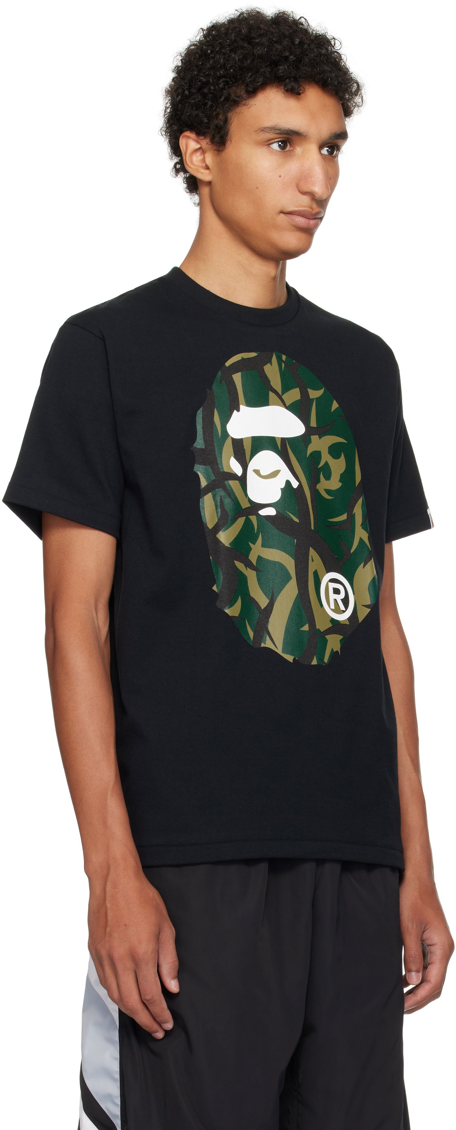 Tričko BAPE Trial Camo Big Ape Head Tee Čierna | 001TEL301034M, 1