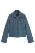 Boiled Virgin Wool Zip-Up Coat