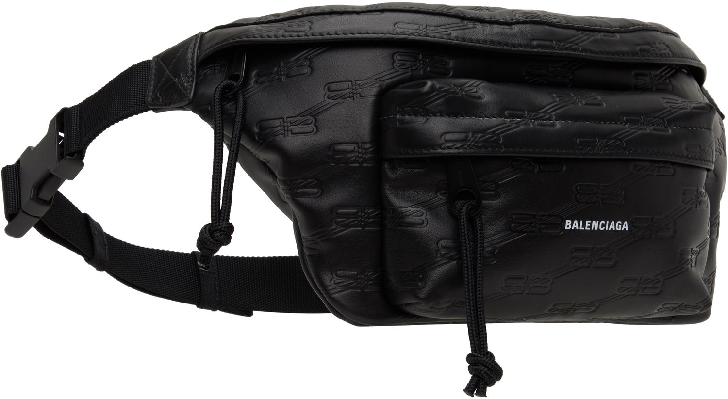 Ľadvinka Balenciaga Monogram Embossed Leather Belt Bag Čierna | 7130422AA251000, 1