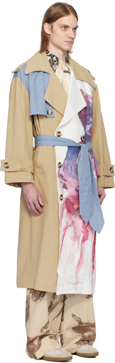 Trenčkot KidSuper KidSuper Painted Girl Trench Coat Béžová | SS25-OW-23, 1