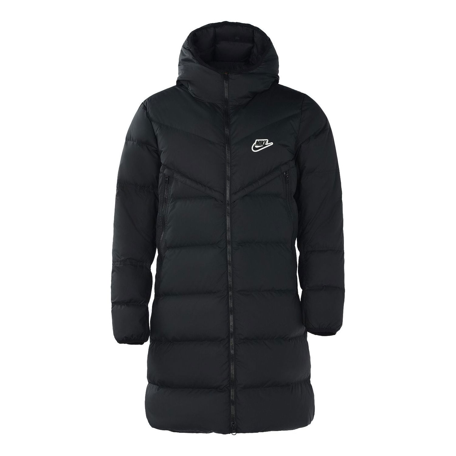 Prešívaná bunda Nike Sportswear Down-Fill Windrunner Hooded Mid-Length Jacket Čierna | CU4409-010, 0