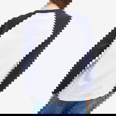 Tričko Sporty & Rich White & Navy Baseball T-Shirt Biela | TO046506077WH22-NVY, 3