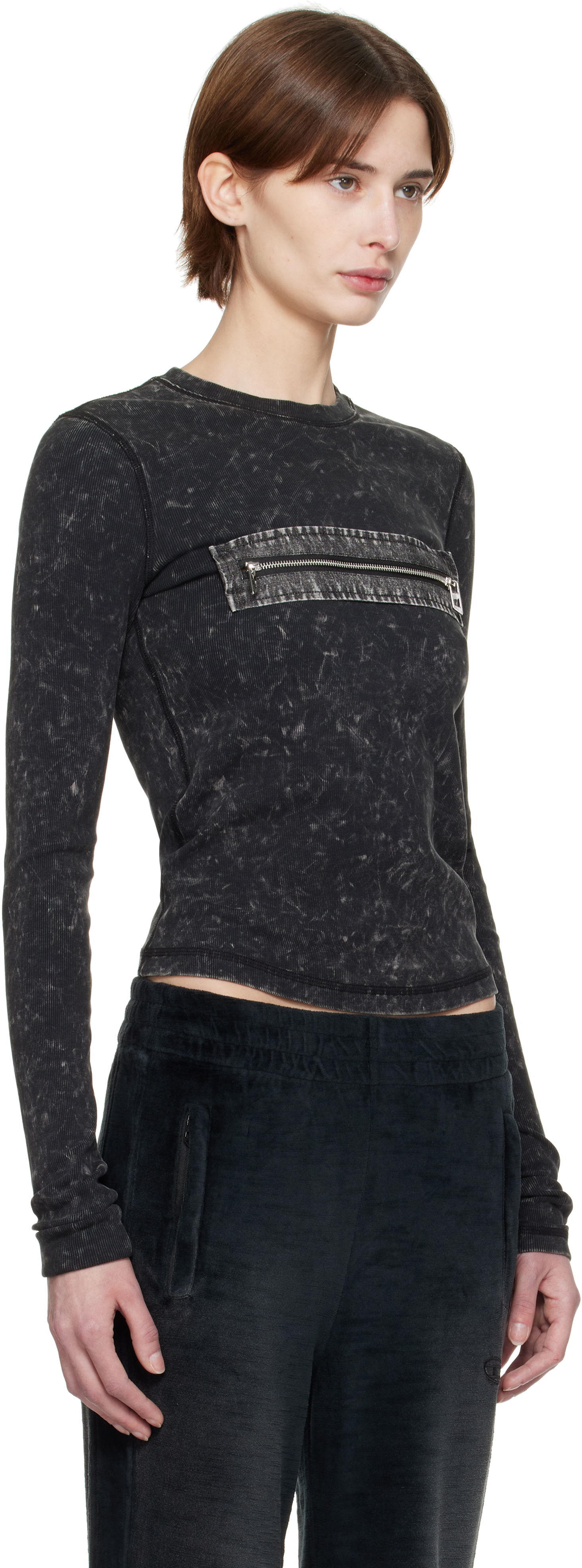 Tričko Diesel Diesel T-Ercole Long Sleeve T-Shirt Čierna | A16628 0QMAU, 1