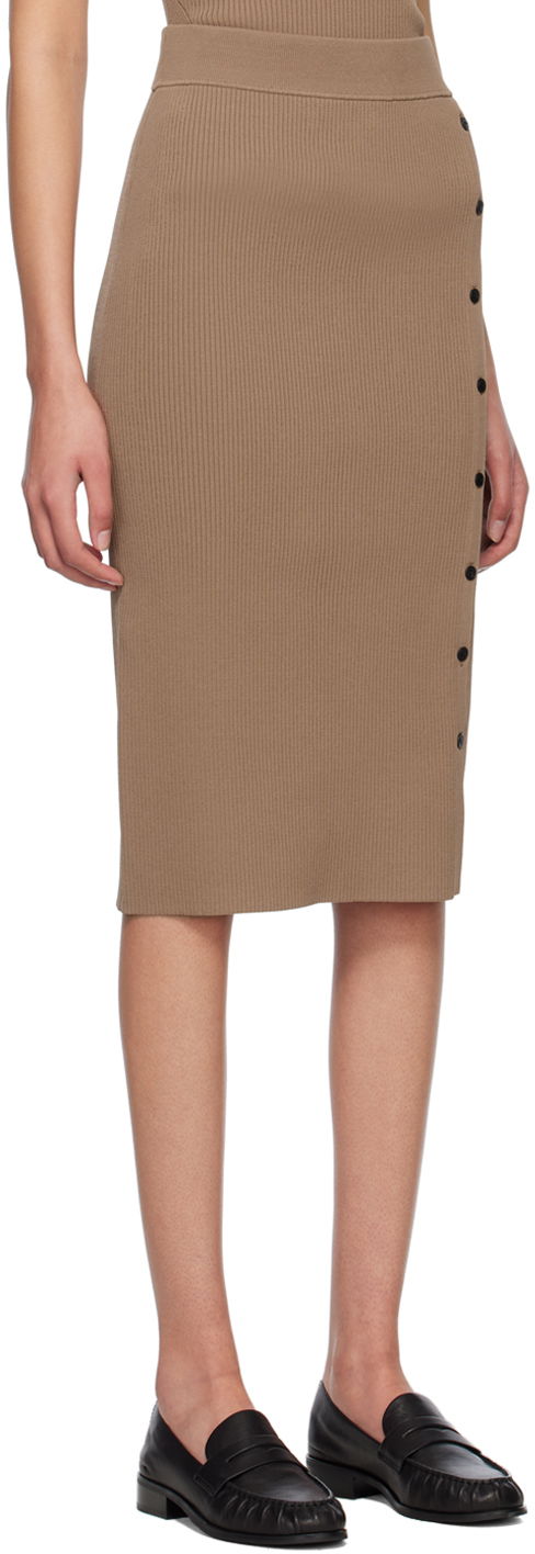 Sukňa rag & bone Asher Midi Buttoned Ribbed Skirt Hnedá | WAS23S026YL26, 1