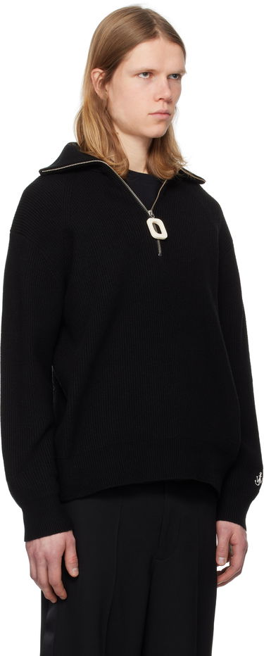 Sveter JW Anderson JW Anderson Half-Zip Knit Sweater Čierna | KW1285-YN0372, 1